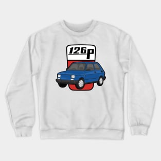 126P Car maluch 126 blue Crewneck Sweatshirt